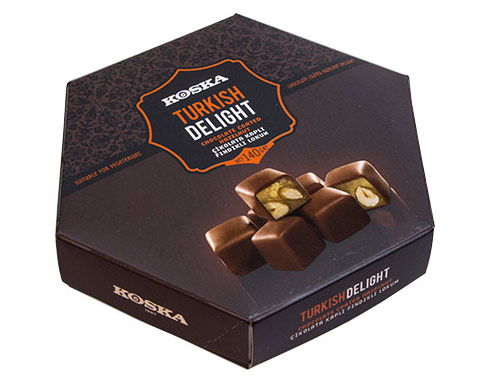 140 g Chocolate Coated Turkish Delight with Hazelnut