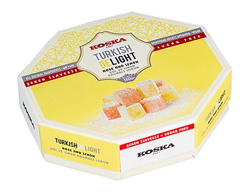 160 g Diabetic / Sugar Free Rose & Lemon Flavored Turkish Delight